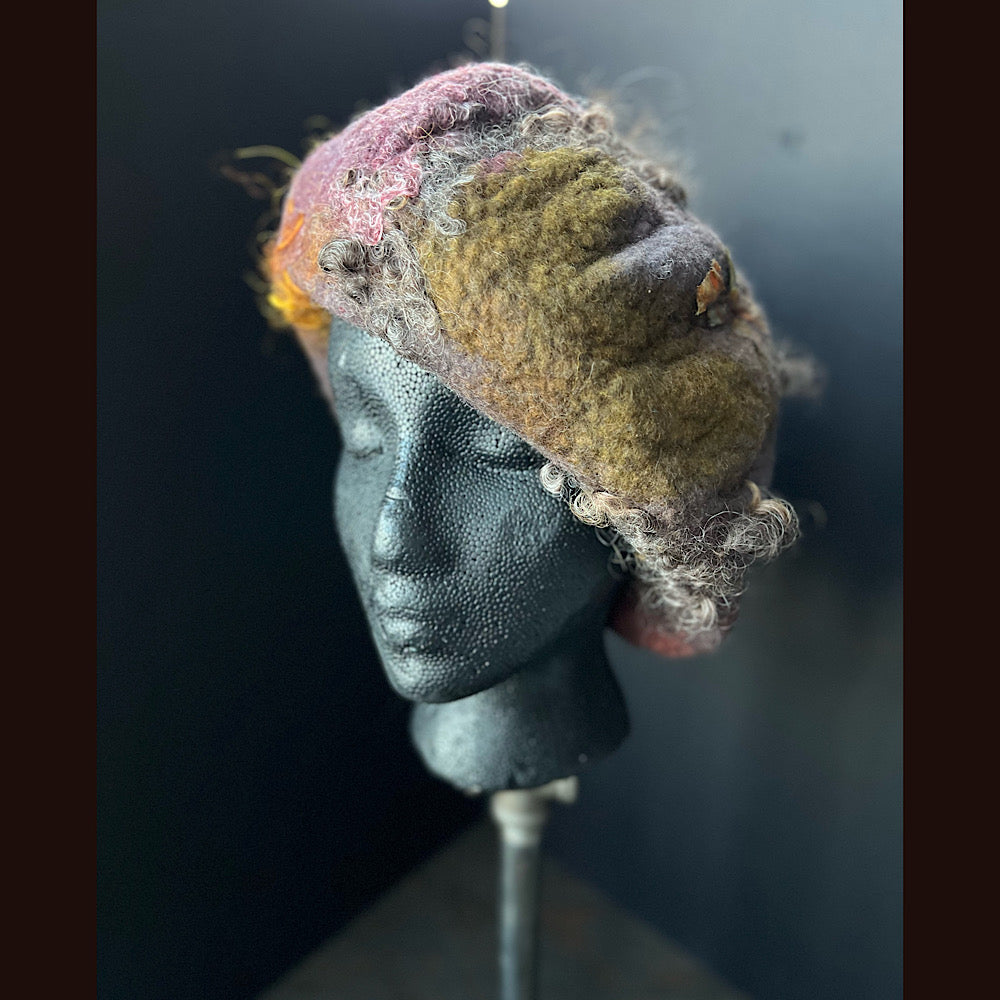 Felted hat beret size large