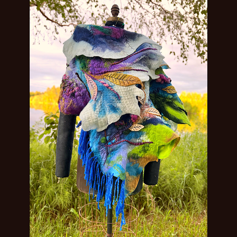 Felted Shawl 74”X 27”