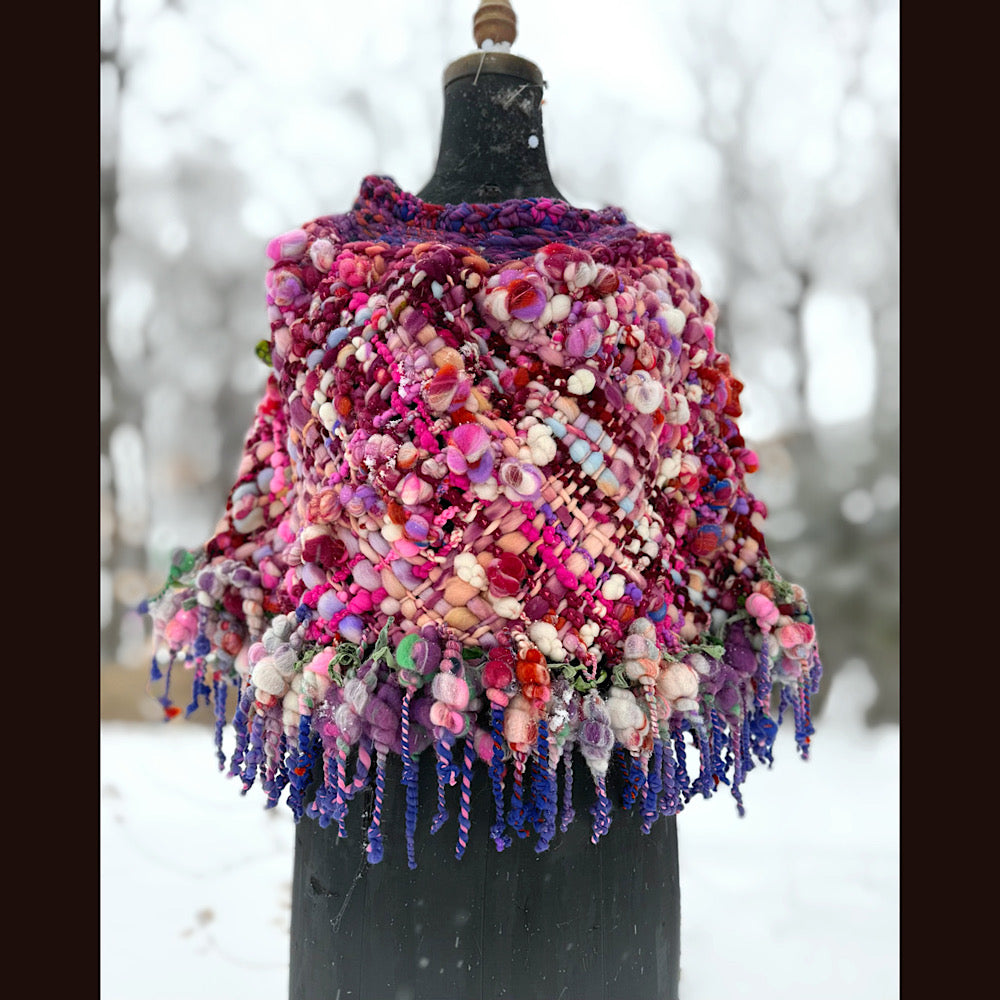 Handmade wool Woven Scarf shawlette 28” X  20” larger size