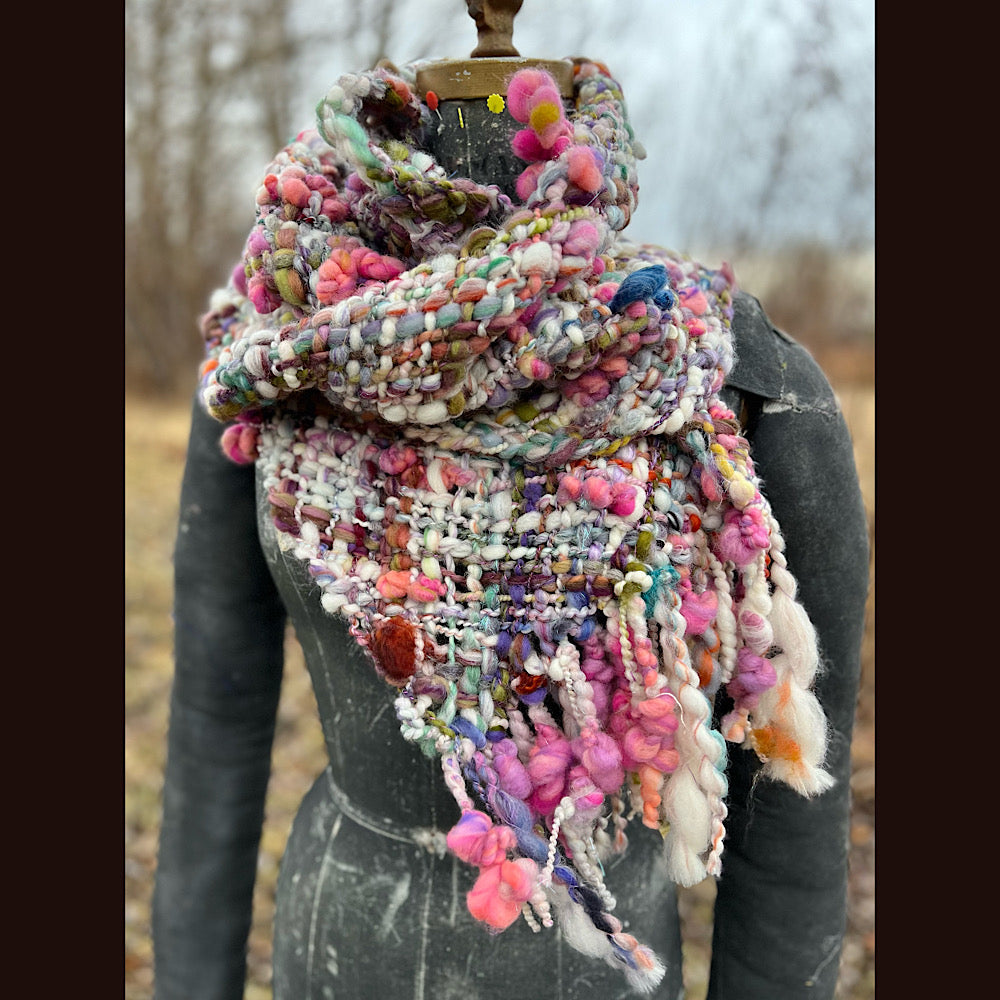 Spring Woven scarf 67” X 11”