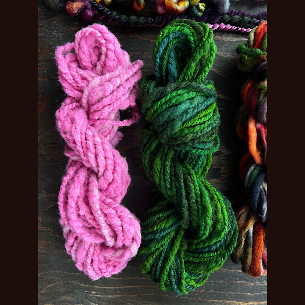 Large lot of hand spun yarn for weaving  knitting crochet 12.3 oz