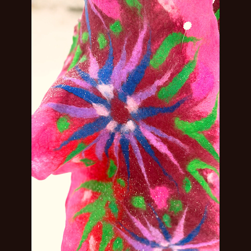 Handmade wool Felted Scarf 88” X 17”