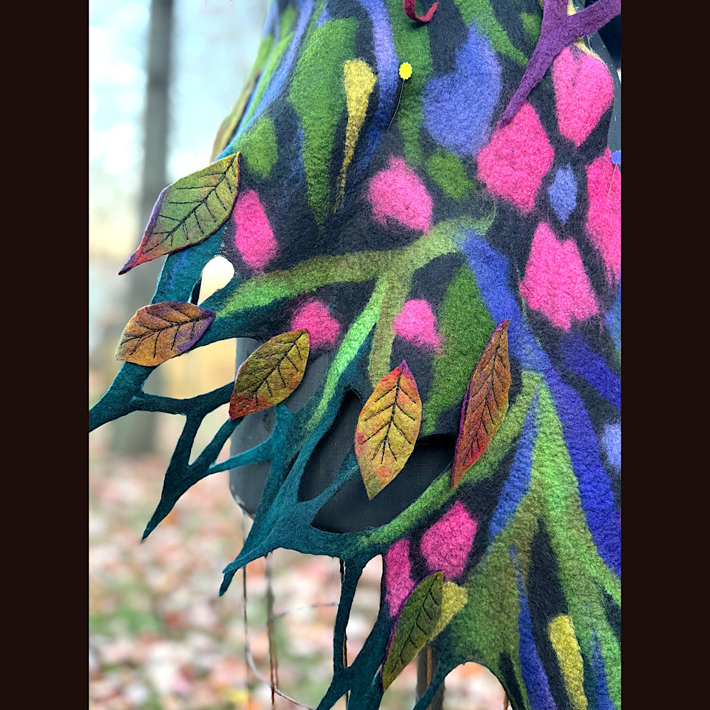 Handmade wool Felted Scarf 86 X 24”