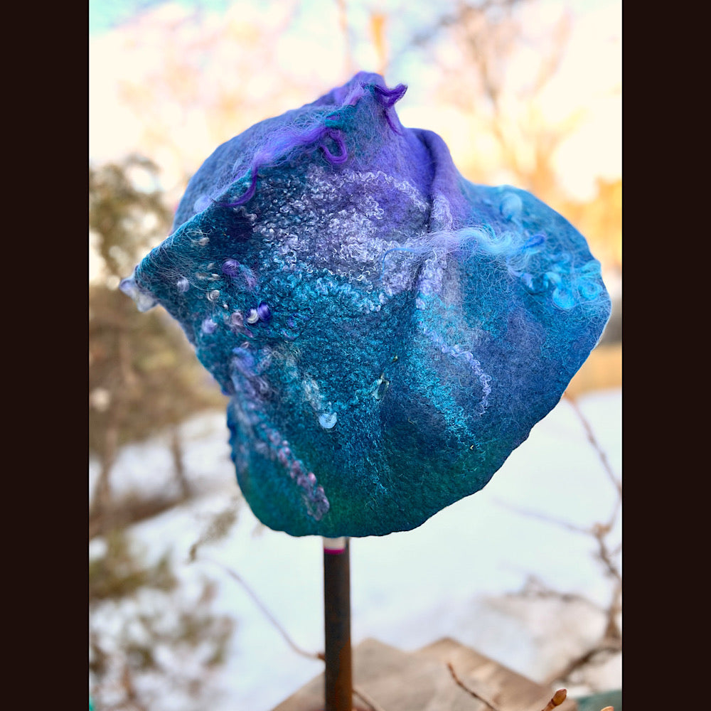 Felted bucket hat with 24” large