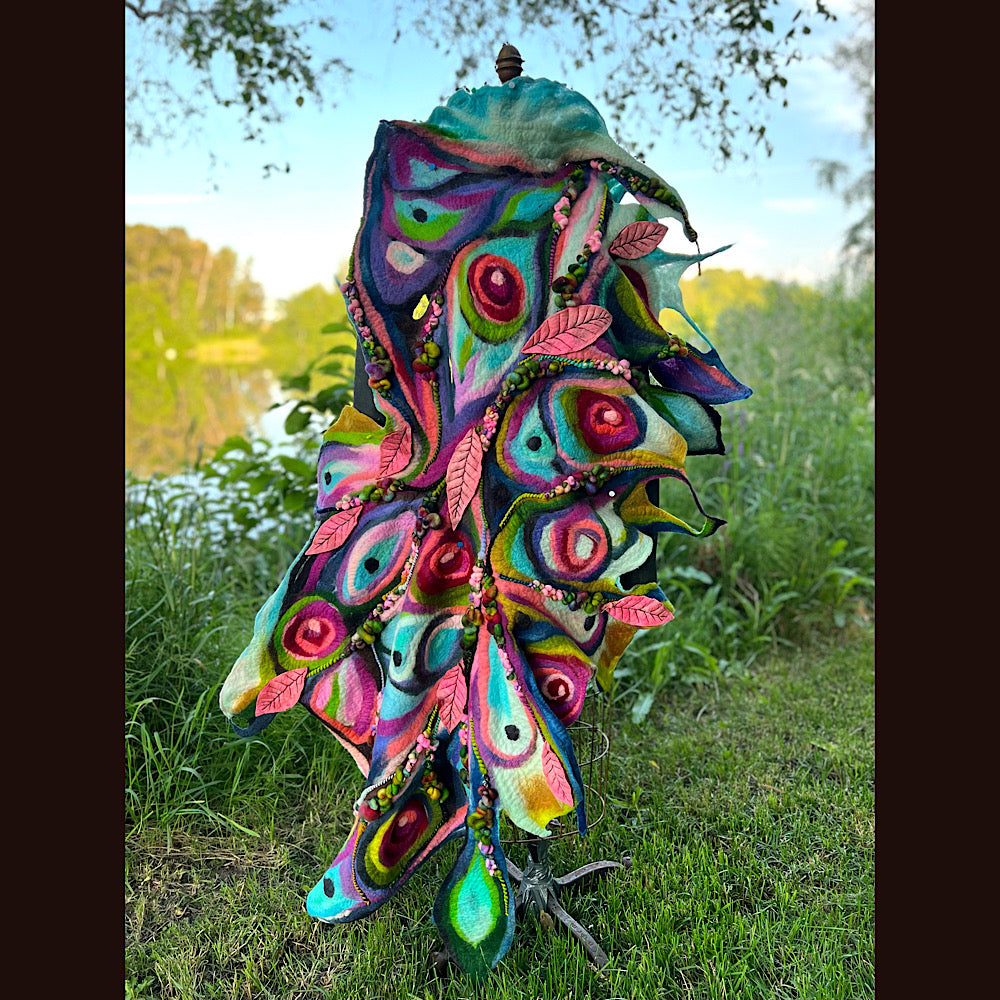 Large Felted Shawl 70” X 28