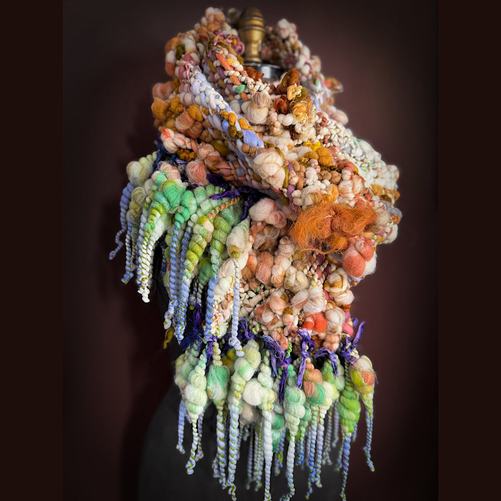 Handmade wool Woven Scarf 84” X 12”