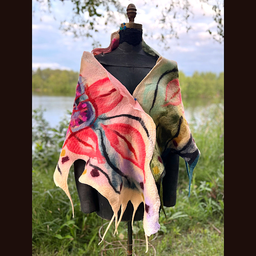 Felted Shawl 92” X 21”