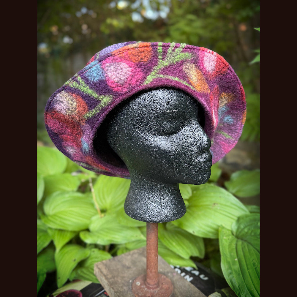 OOAK Handmade wool Felted hat 23.5” medium