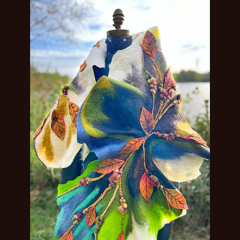Felted Shawl 68” X 21”
