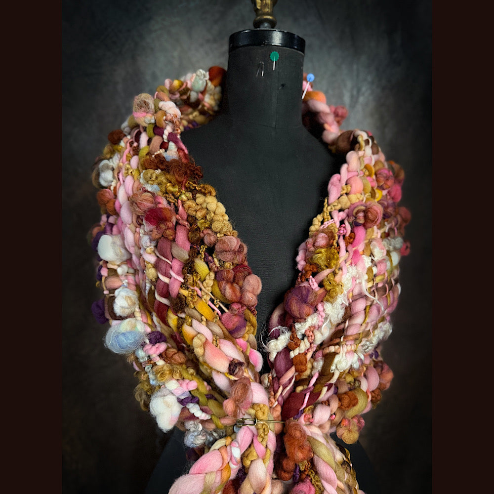 Handmade wool Woven Scarf 84”X 11”