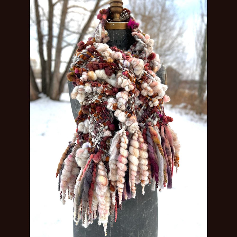 Sucre à la crème (cream and sugar) - Woven scarf- 66” X 10”