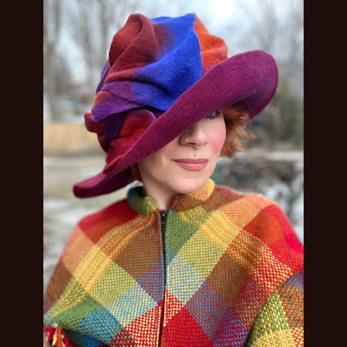 Felted hat with 24” large