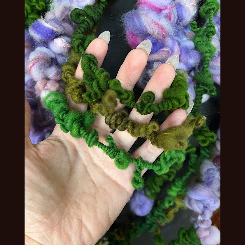 Lilac flowers art yarn for weavers