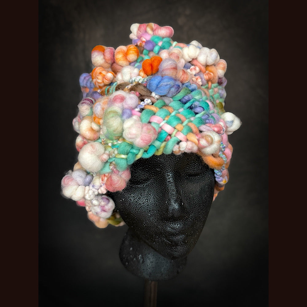 OOAK Handmade wool Woven hat 23” medium