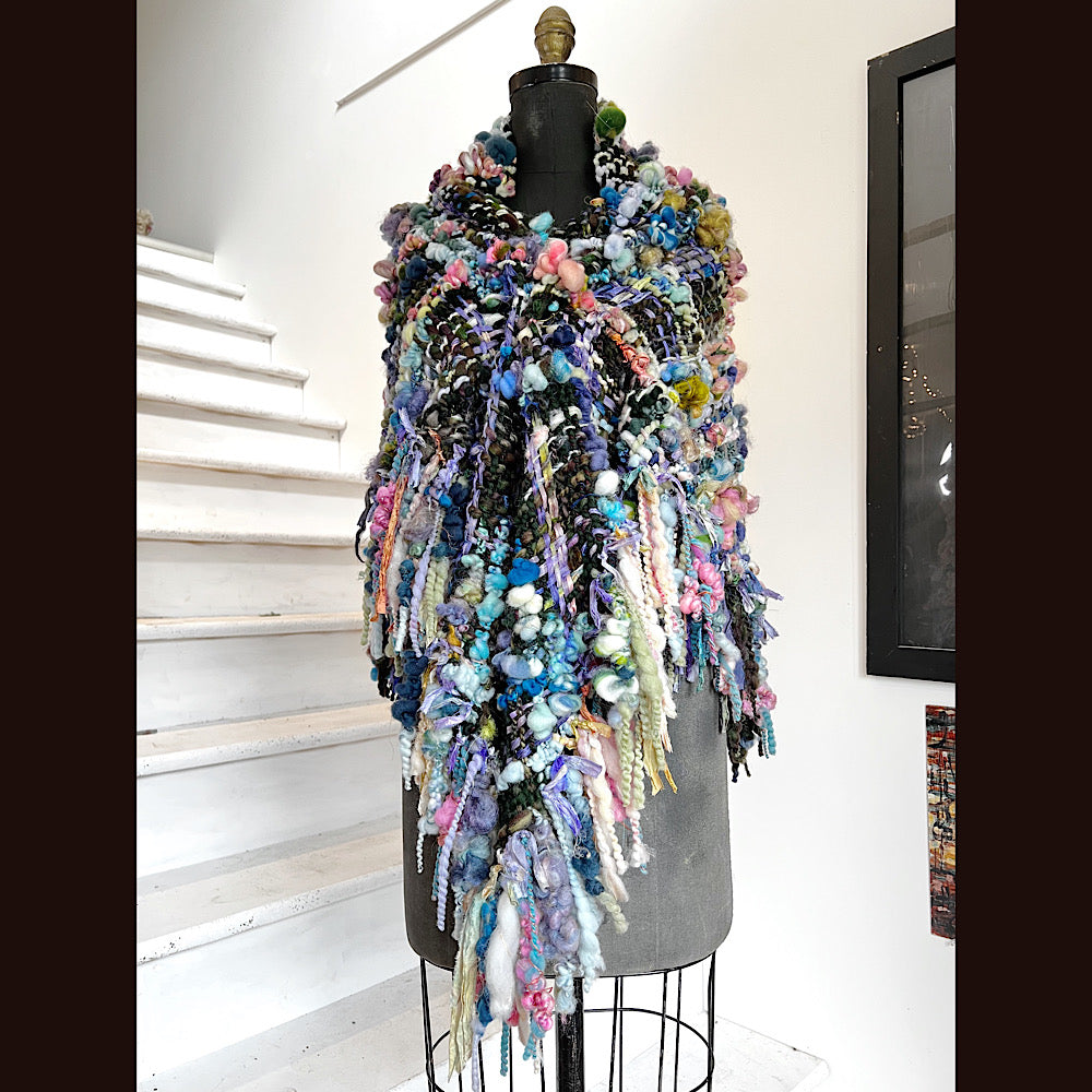 Underwater Shadows / Woven Shawl / 82” X 35”