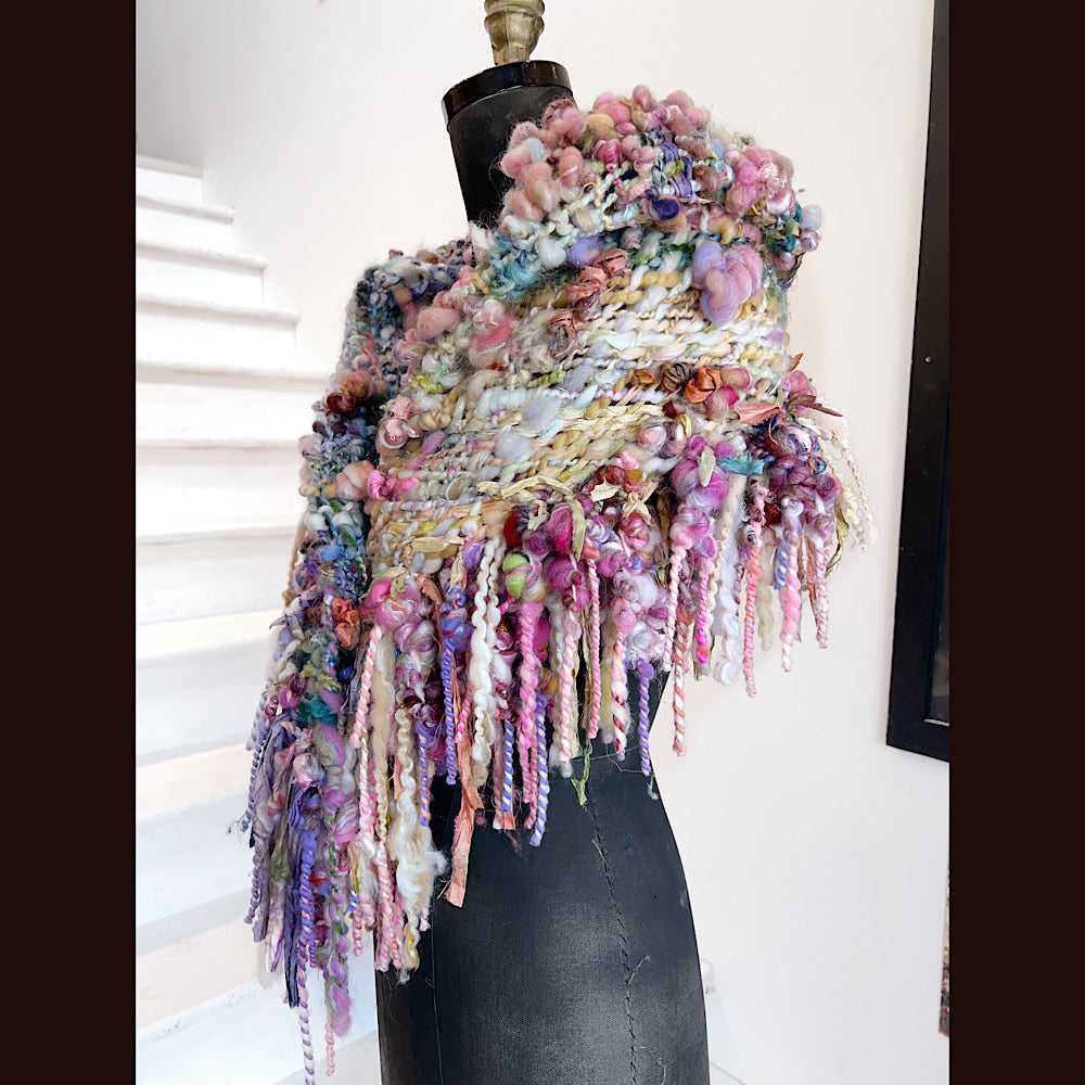 View from the shore / Woven Shawl / 82” X 35”