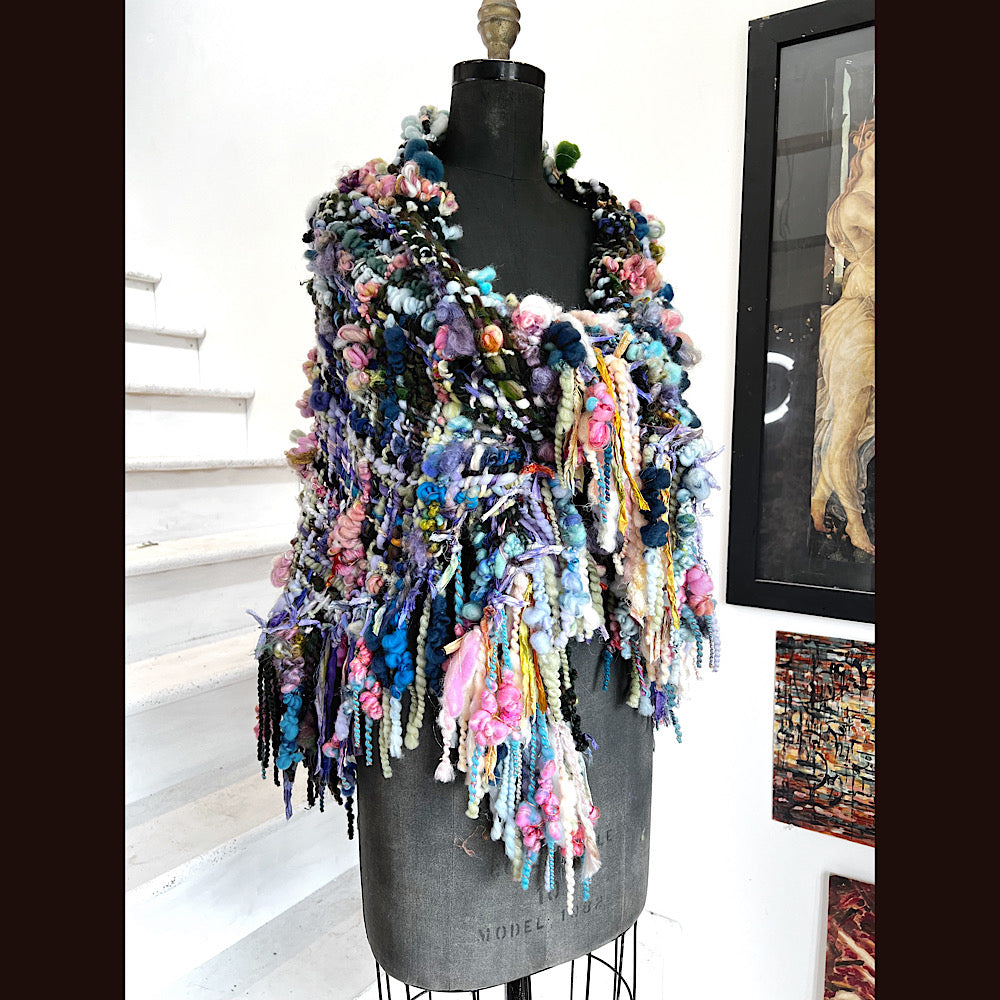 Underwater Shadows / Woven Shawl / 82” X 35”