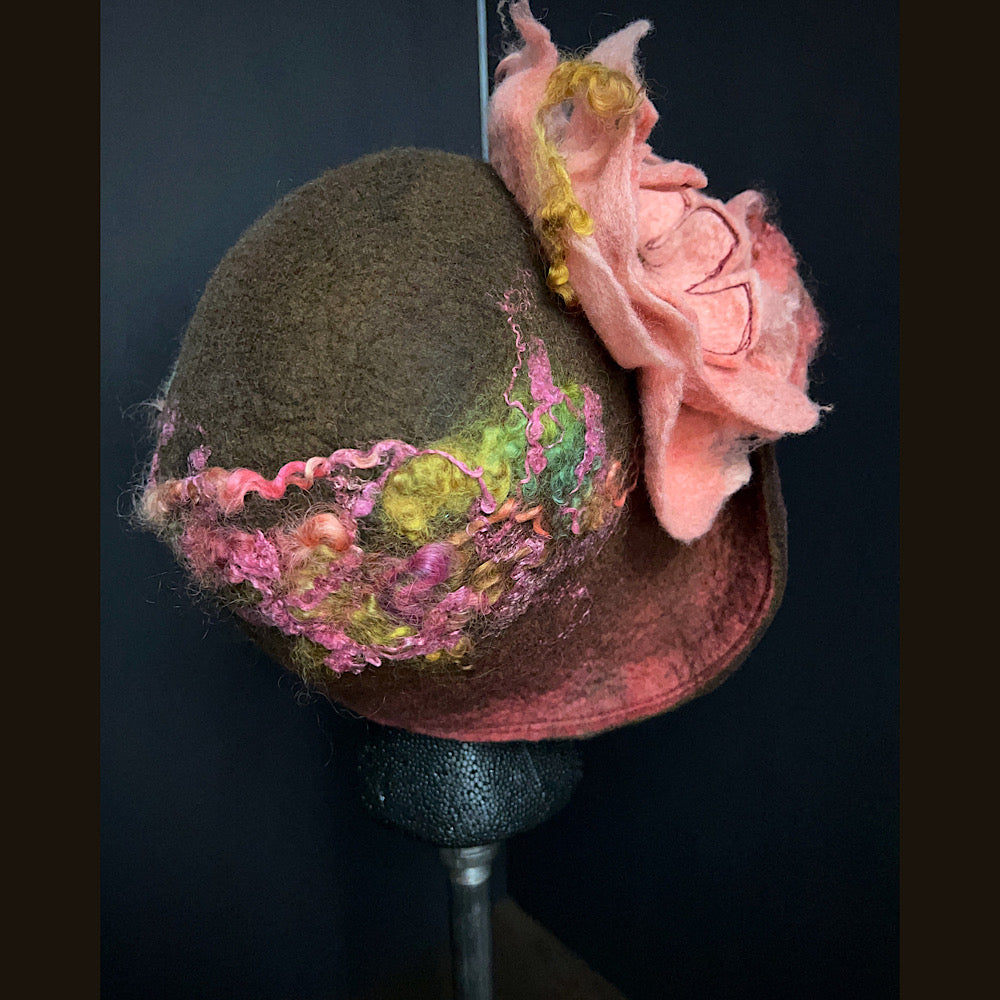 Felted flapper’s hat- 23.5”
