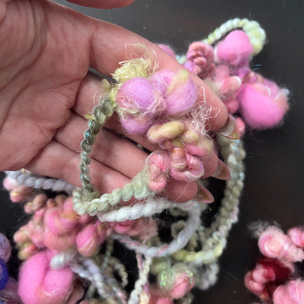 Assortment of art yarns for weaving and crafting