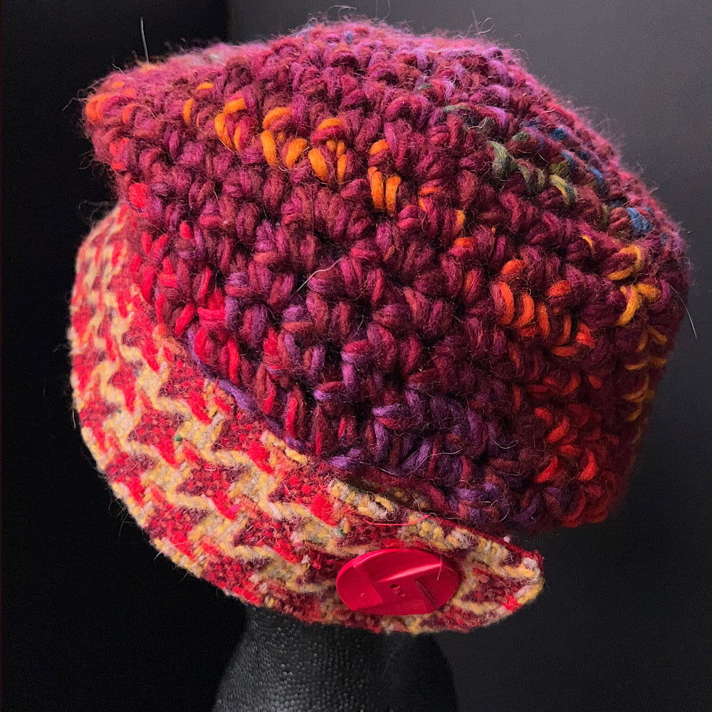 Reversible newsboy cap size 23”