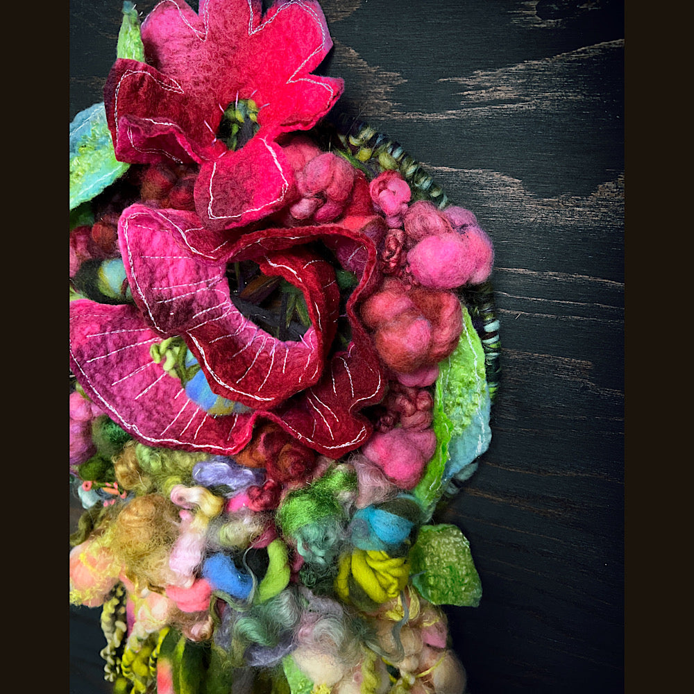 Floral woven tapestry wall decor 11” X 18”