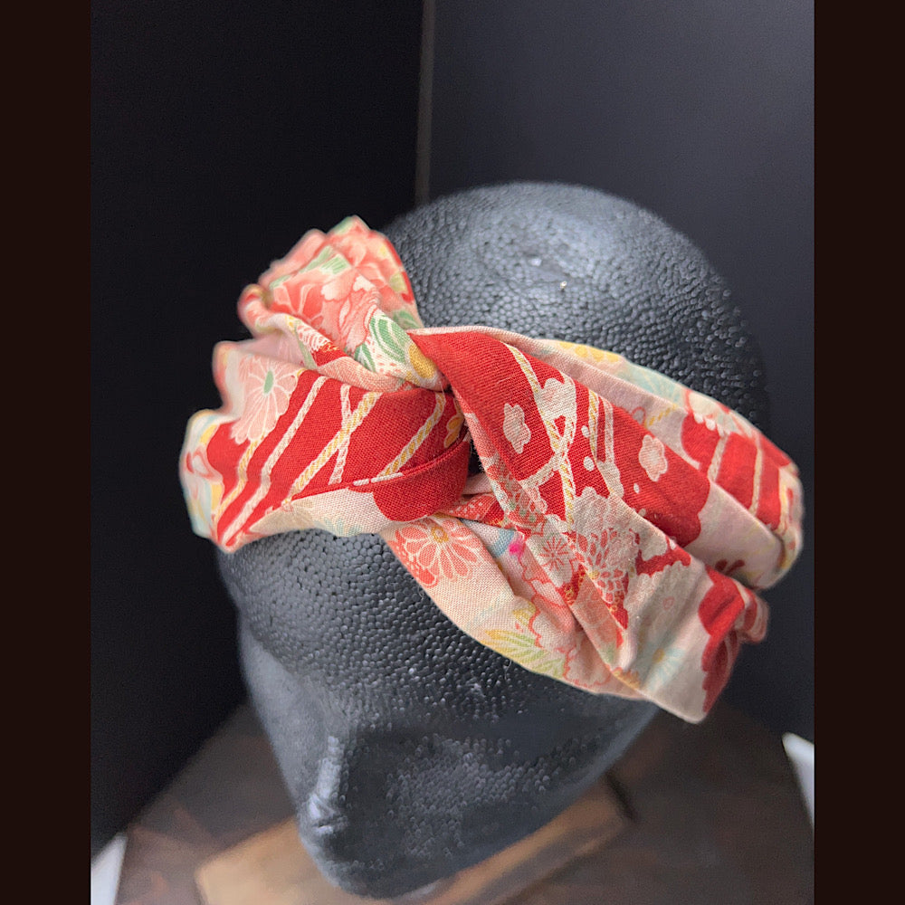 Recycled kimono headband size 22”