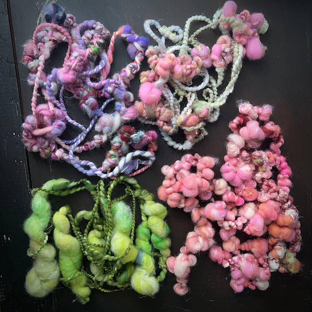 Assortment of art yarns for weaving and crafting