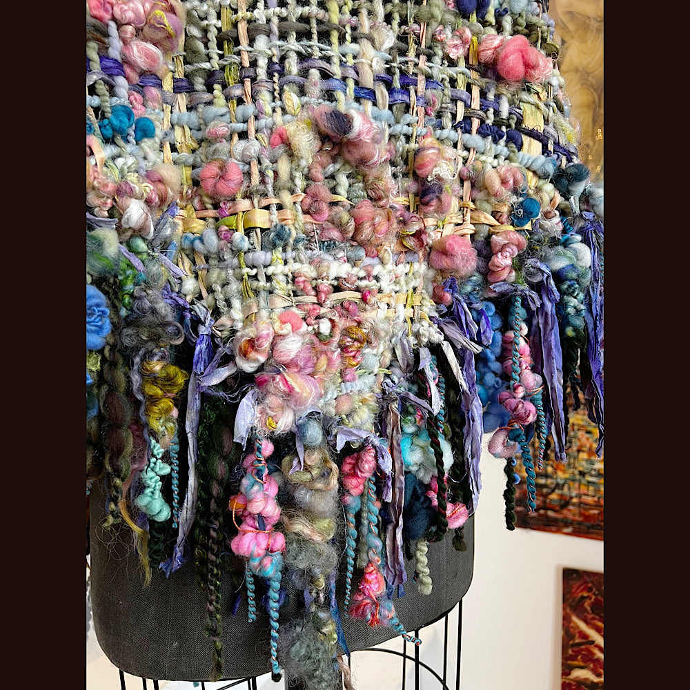 Underwater Shadows / Woven Shawl / 82” X 35”