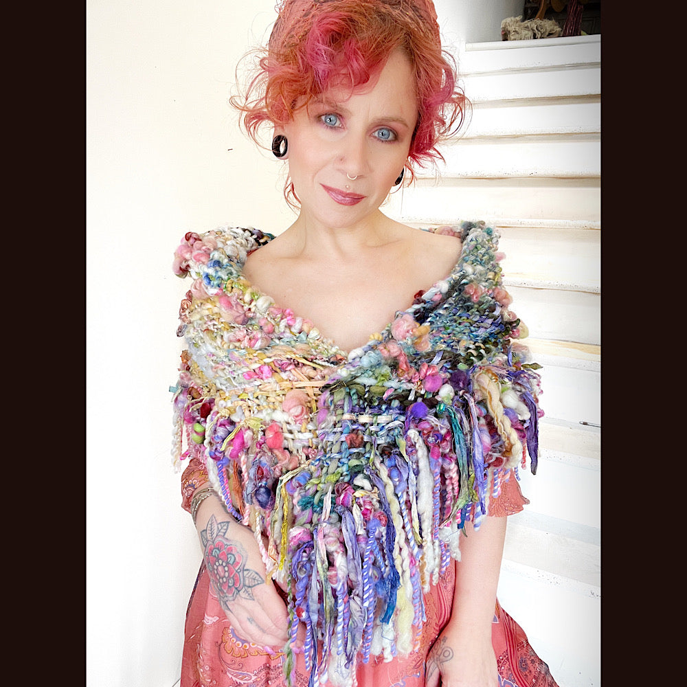 View from the shore / Woven Shawl / 82” X 35”