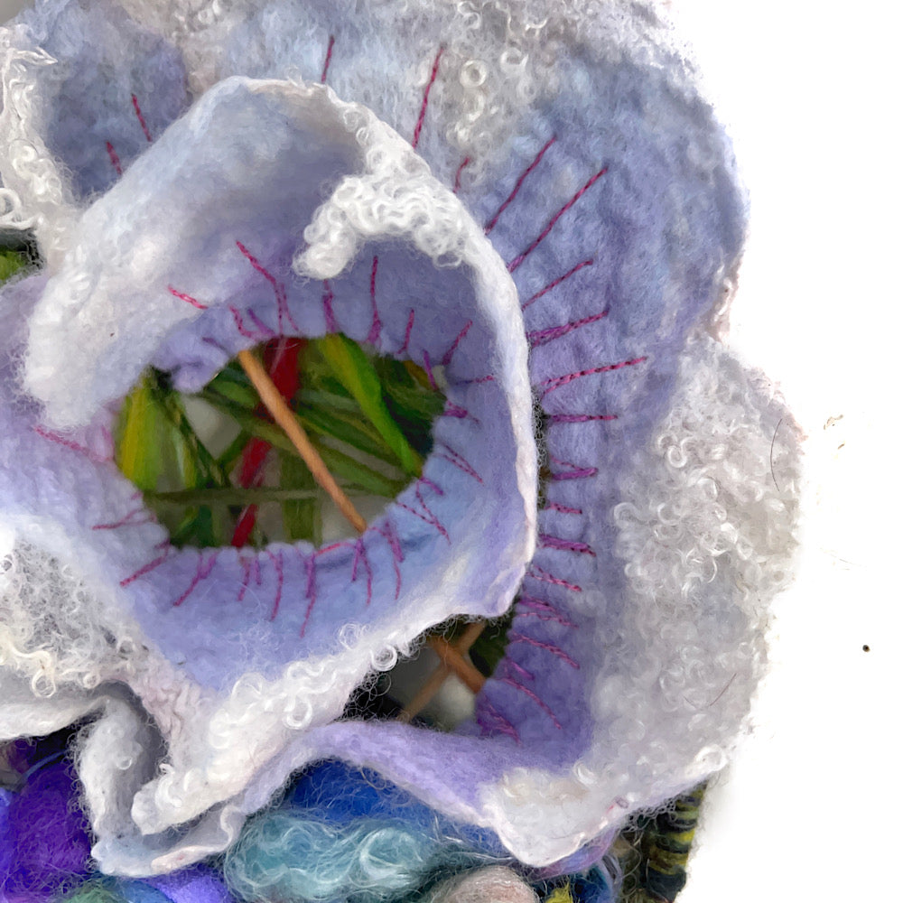 Floral woven tapestry wall decor 11” X 21”