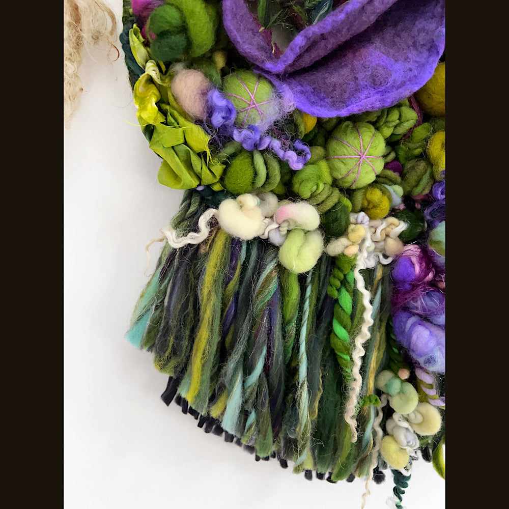 Floral woven tapestry wall decor 11” X 18”