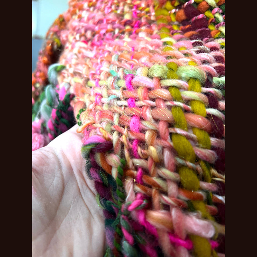 Sunset Rose / Woven Shawl / 66” X 30”