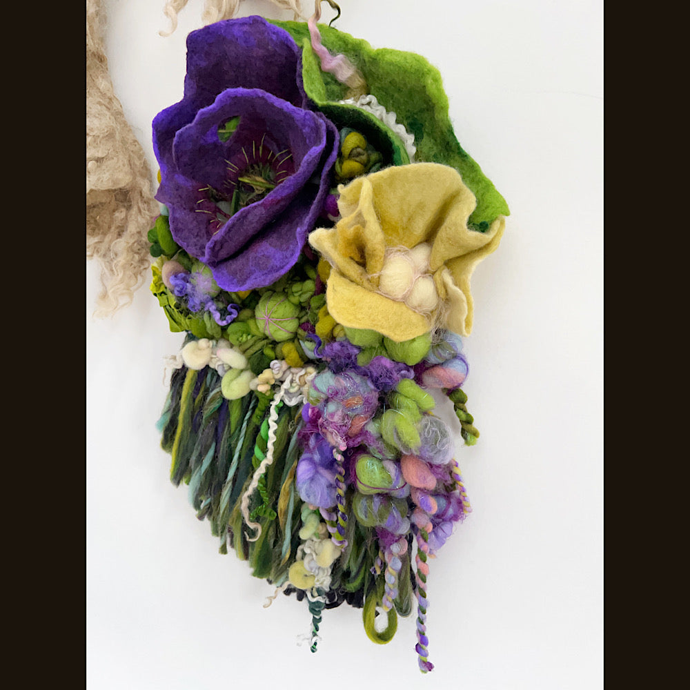 Floral woven tapestry wall decor 11” X 18”