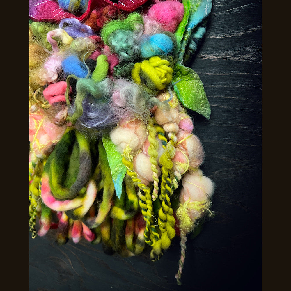 Floral woven tapestry wall decor 11” X 18”