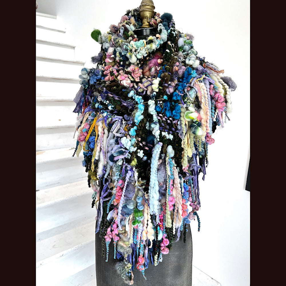 Underwater Shadows / Woven Shawl / 82” X 35”