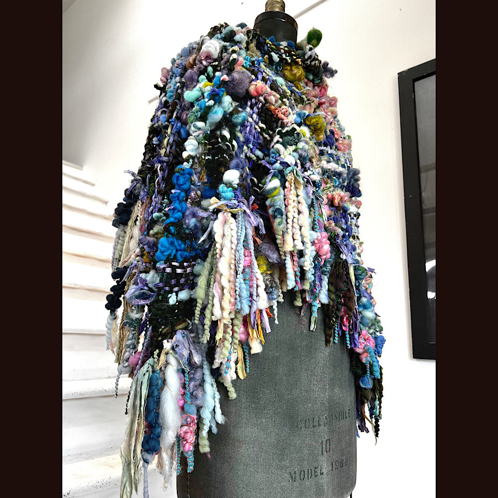 Underwater Shadows / Woven Shawl / 82” X 35”