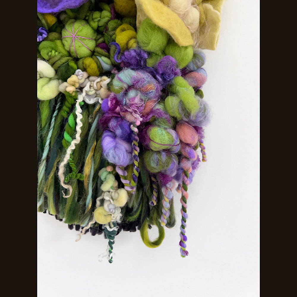 Floral woven tapestry wall decor 11” X 18”