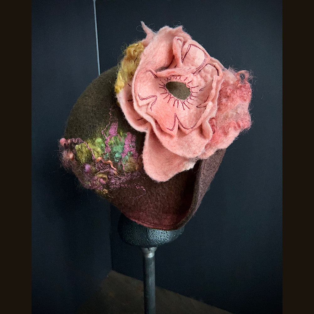 Felted flapper’s hat- 23.5”