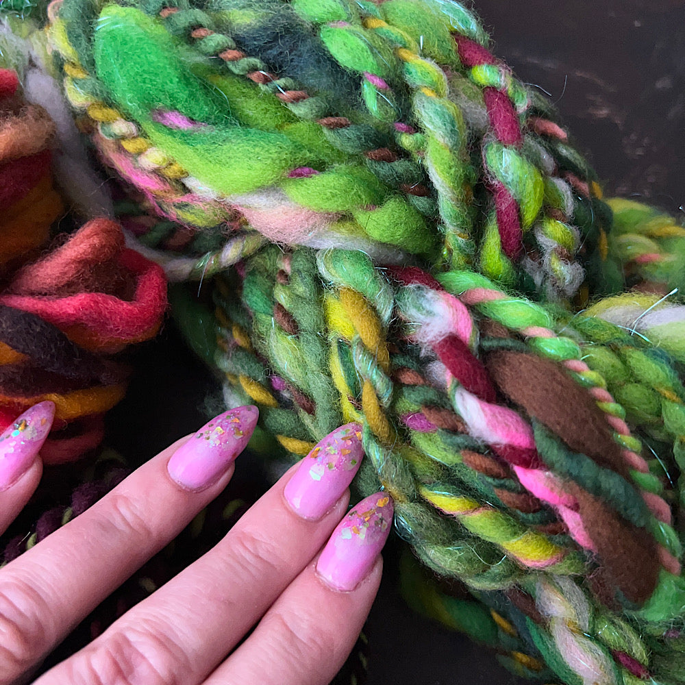 Large lot of fall colors hand spun 12.3 oz