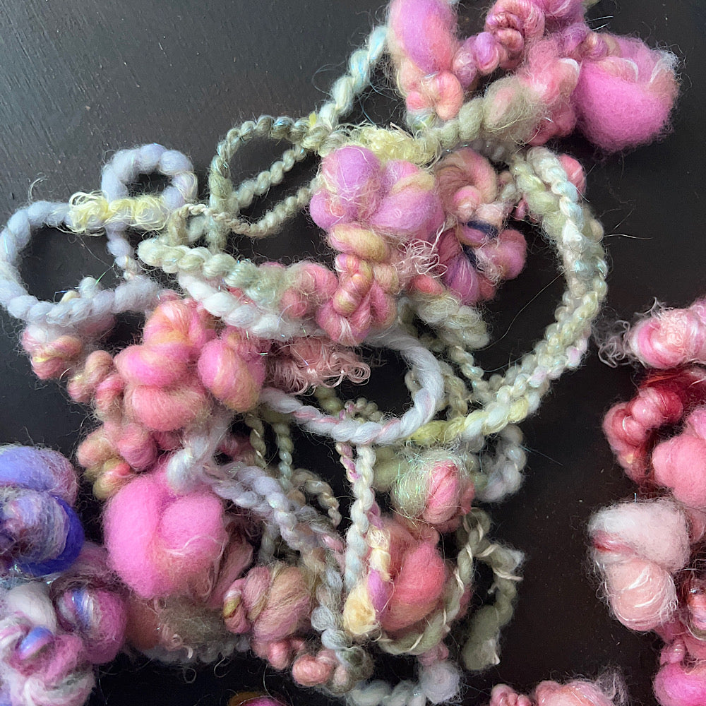 Assortment of art yarns for weaving and crafting