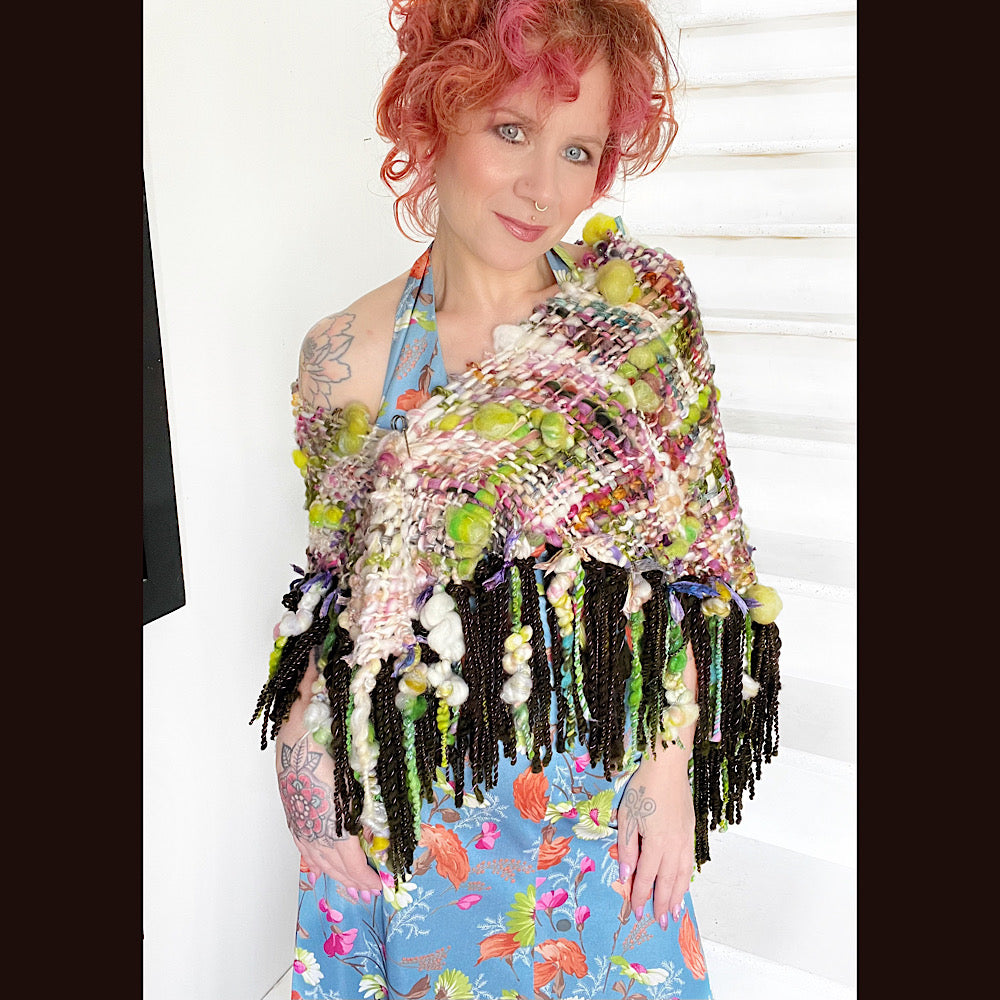 Fleur de mer (Sea Flower) / Woven Shawl / 54” X 30”