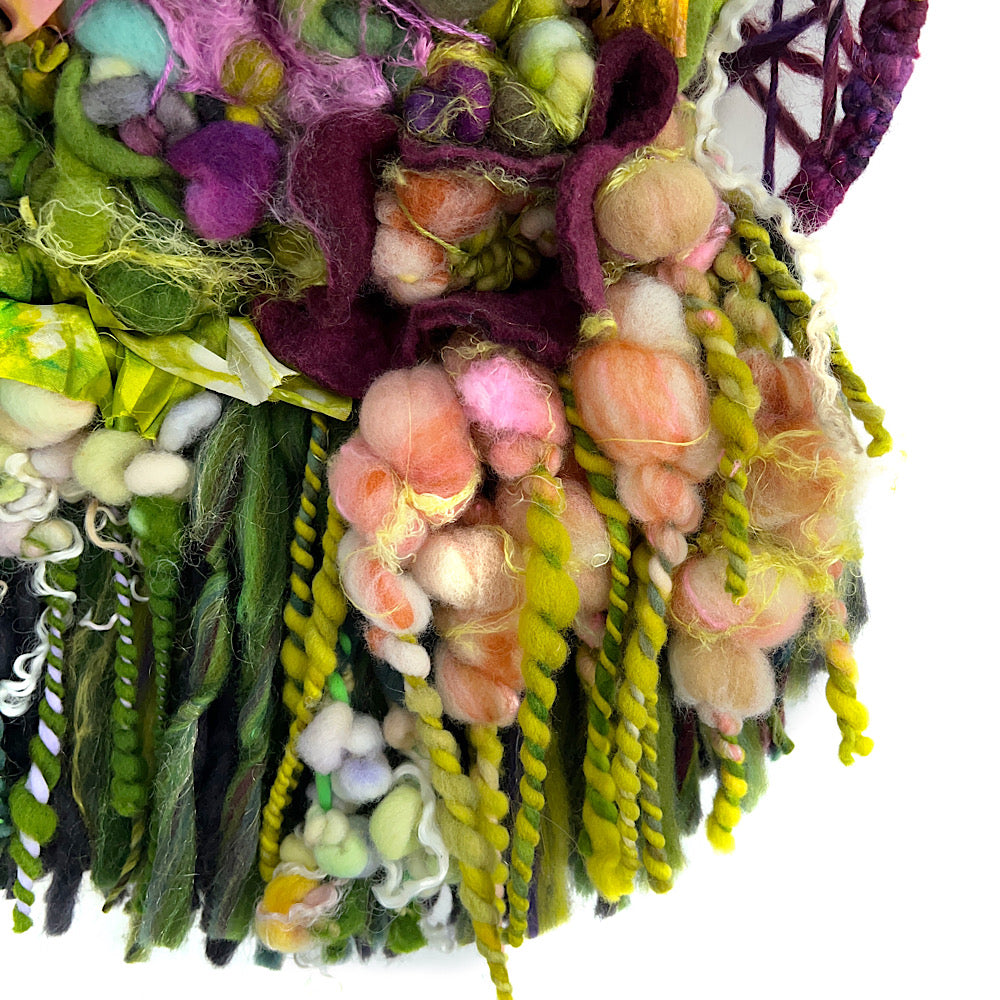 Floral woven tapestry wall decor