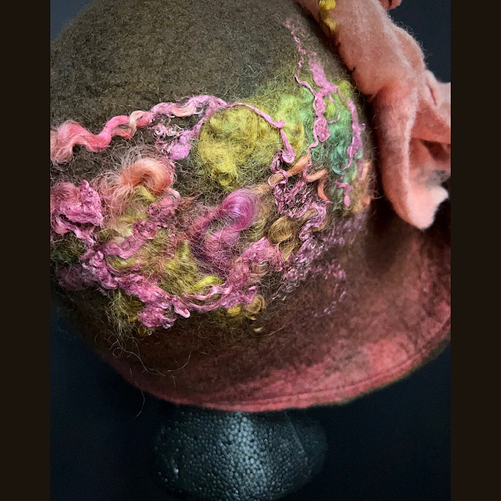 Felted flapper’s hat- 23.5”