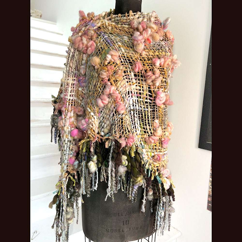 A day ending on the Nile / Woven Shawl / 82” X 35”