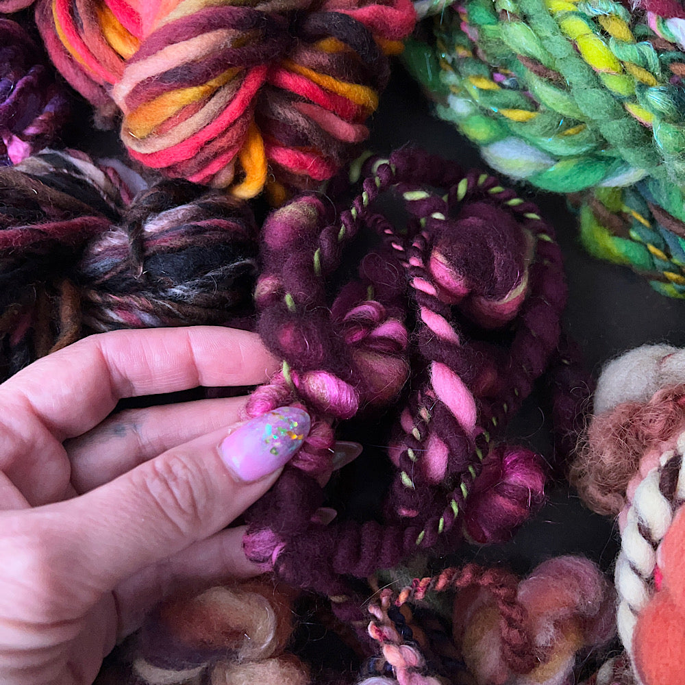 Large lot of fall colors hand spun 12.3 oz