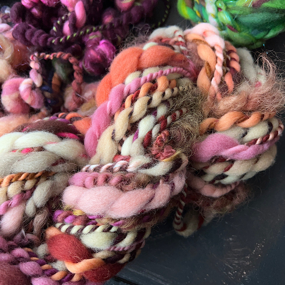 Large lot of fall colors hand spun 12.3 oz