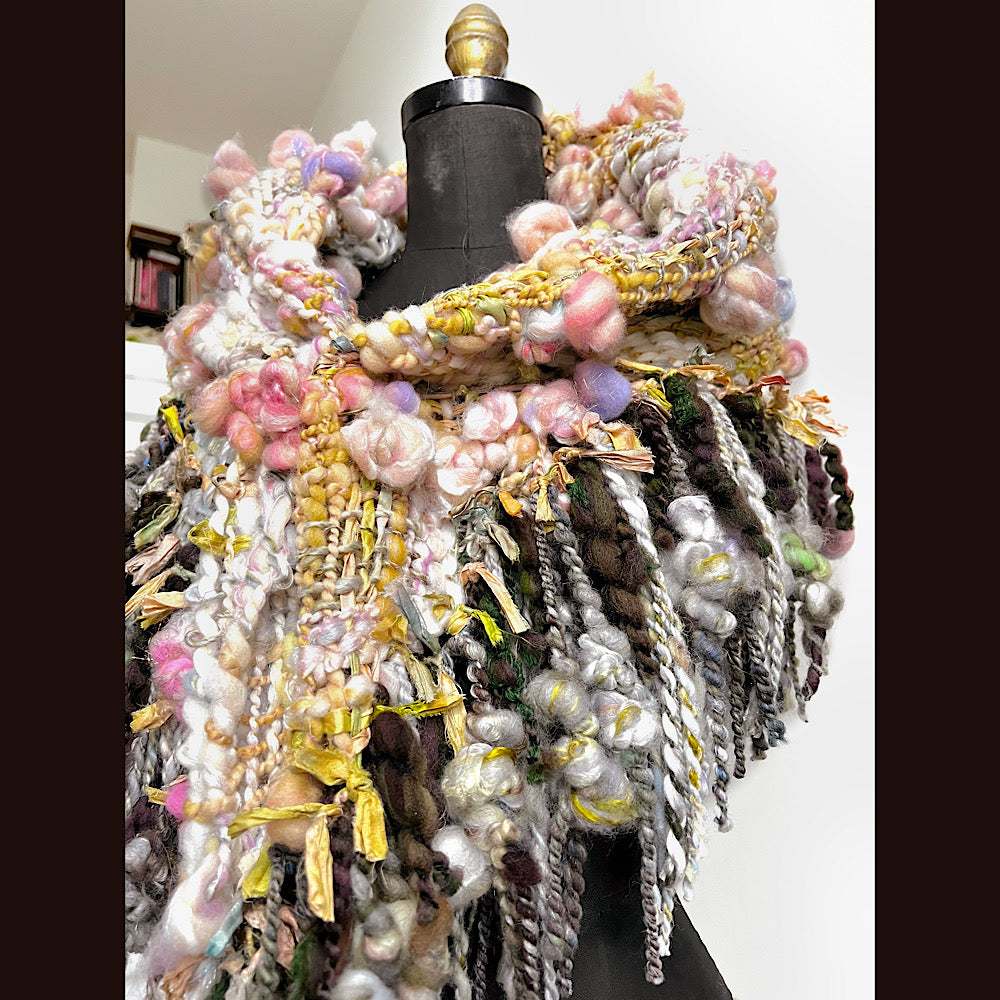 A day ending on the Nile / Woven Shawl / 82” X 35”