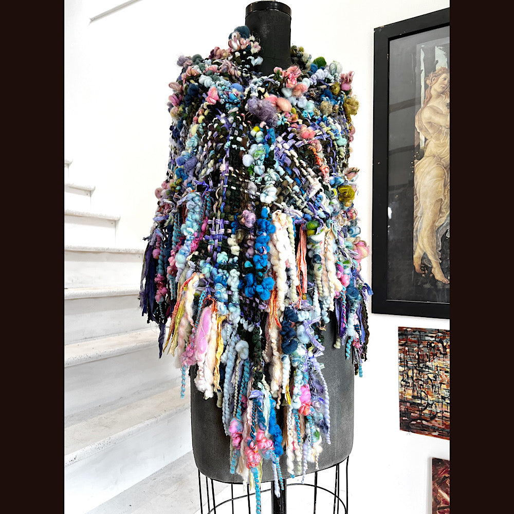 Underwater Shadows / Woven Shawl / 82” X 35”