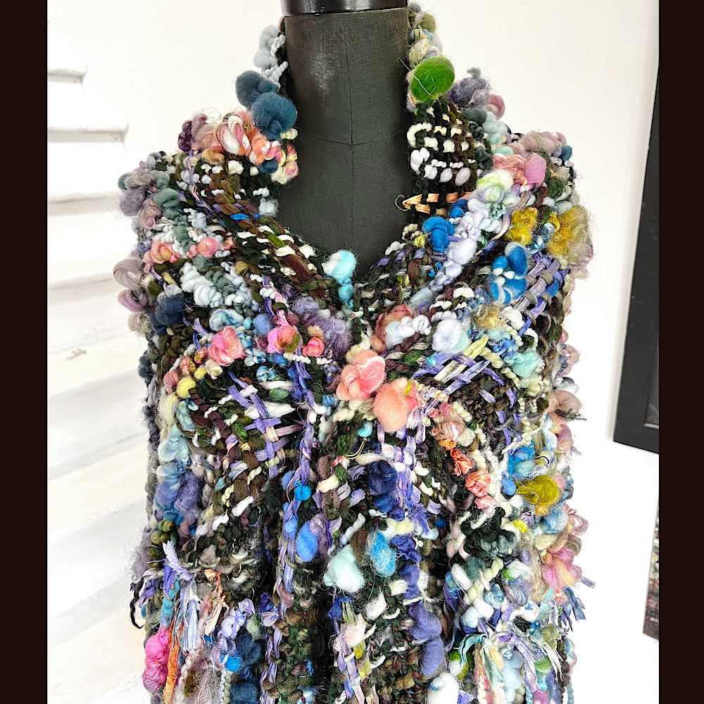 Underwater Shadows / Woven Shawl / 82” X 35”