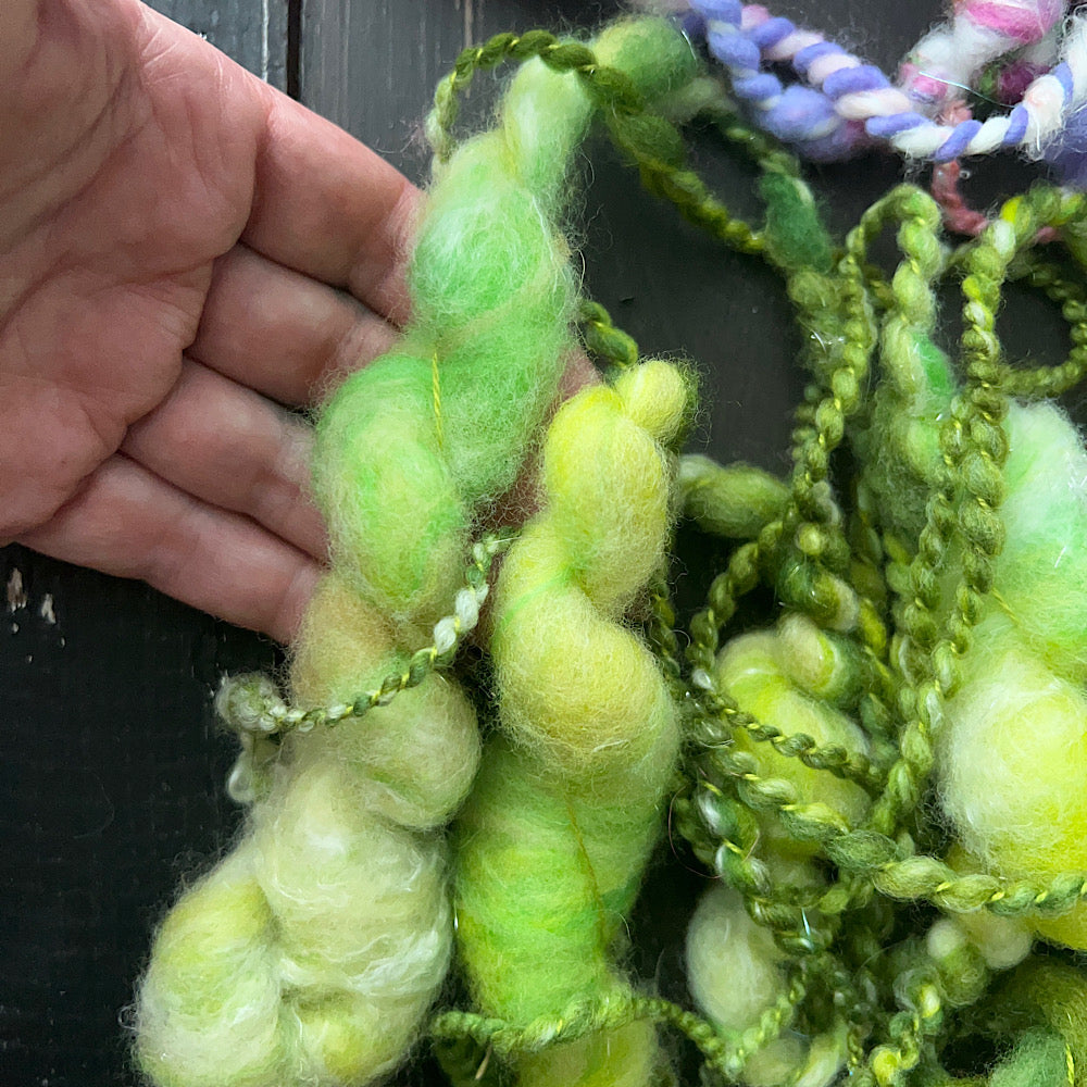 Assortment of art yarns for weaving and crafting